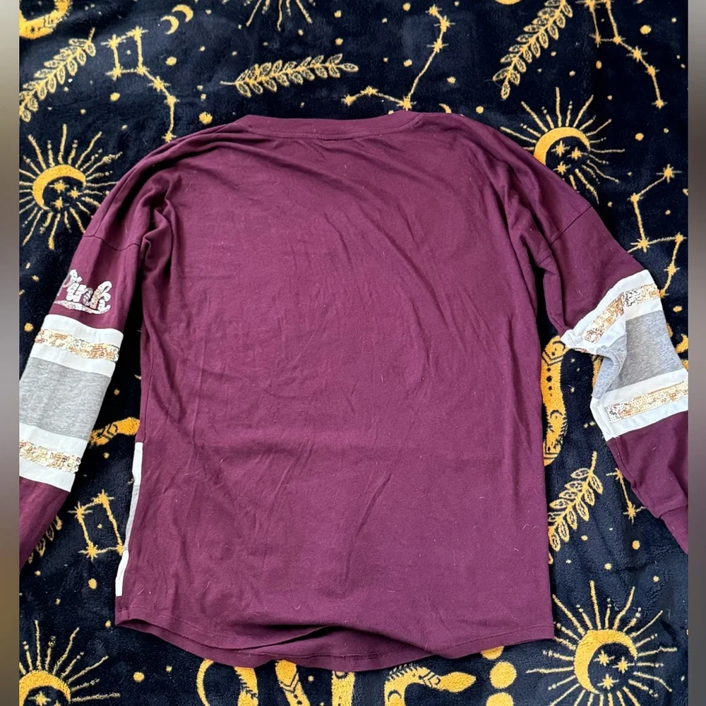 VS pink varsity maroon sequin top - Picture 5 of 5